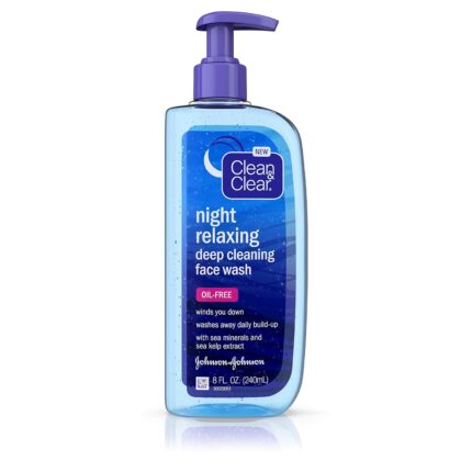 200 QTY Clean & Clear Night Relaxing Oil-Free Deep Cleaning Face Wash with Deep Sea Minerals & Sea Kelp Extract, For All Skin Types, 8 fl. oz